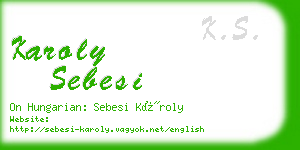 karoly sebesi business card